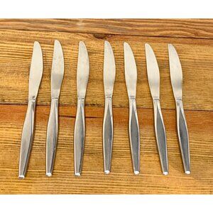 7pc Oneida WINDRIFT 9” Butter Knives Flatware WM A Roger’s Premier 70's Utensils